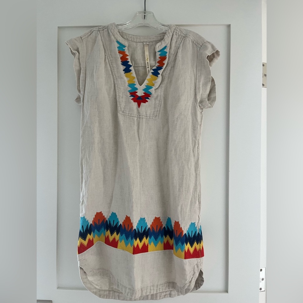 Embroidered linen dress